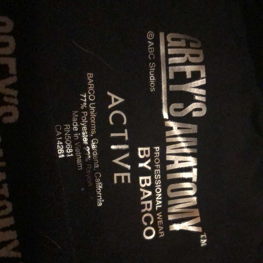 Greys Anatomy Black Scrub pants